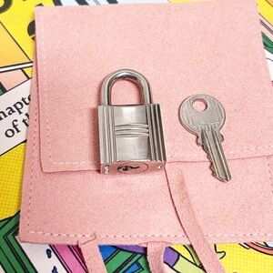 Authentic Hermes Silver Cadenas H Padlock & Key Charm